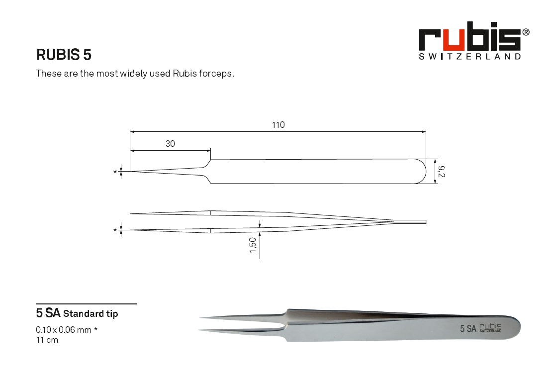 Rubis鑷子5-inox-SA 顯微解剖鑷子