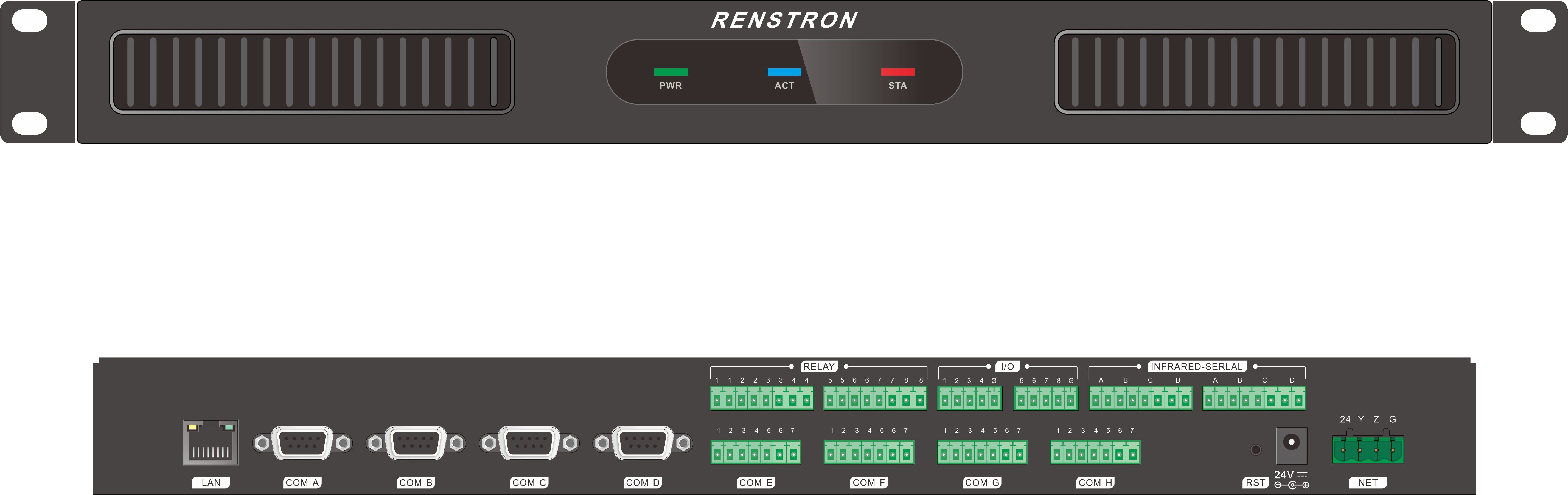RENSTRON集中控制主機FCTR-8中控8路232環境控制中控系統集控系統