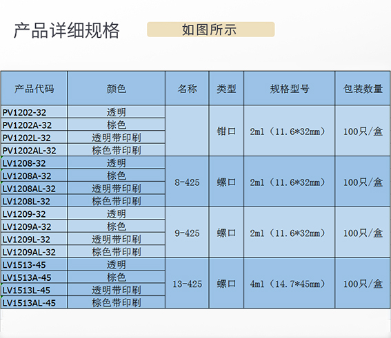 岱顶科技2ml4ml透明/棕色带印刷相色谱进样瓶样品瓶钳口瓶