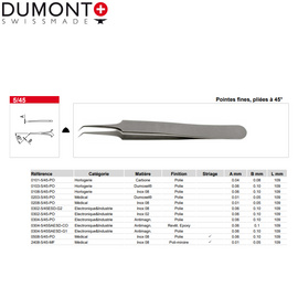 Dumont镊子2408-5/45-MF