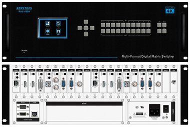 RENSTRON按键型9*9高清数字混合矩阵切换器RHS-0909按键混插单路板卡4K无缝切换
