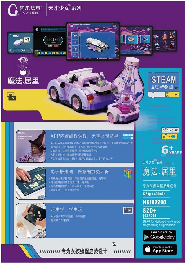 “首個專門針對女孩的主題互動學習積木玩具” 魔法居里海外上線收獲好口碑