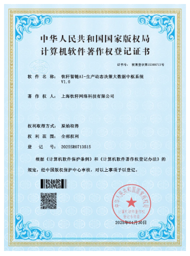 钦家荣获三项国家级AI软件著作权，推动校服产业数字化发展