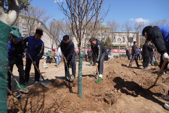 渤海大学组织开展植树活动