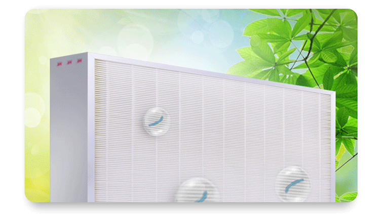 EBC英宝纯吸顶式空气环境机，空调功能、新风功能、空气净化功能、空气杀菌功能一体化产品