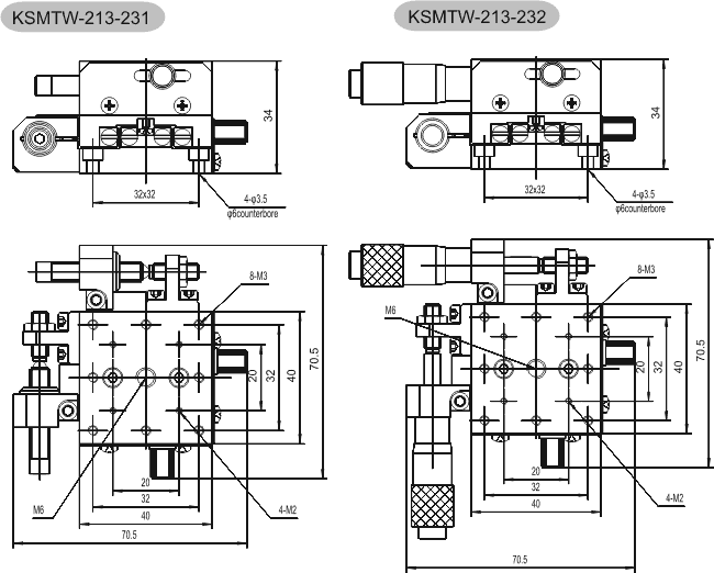 KSMTW系列整体式多轴位移台